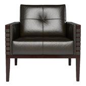 Wide Tufted Top Grain Leather Chair