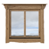 Solid pine wood window