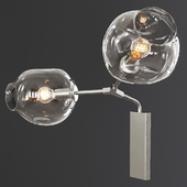 Branching Bubble Sconce Satin Nickel and Clear Glass