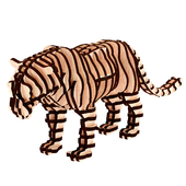 Тигр параметрический из дерева