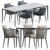 Erica outdoor chair and Mirto Outdoor table by bebitalia set2