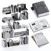 Набор серых и белых книг по дизайну и искусству vol4