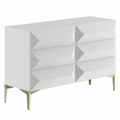 Chest of drawers white laquered - Sierra