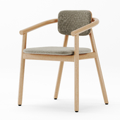 Upholstered chair with armrests KLARA