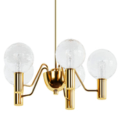 Hans Agne Jakobsson Ceiling Lamp in Brass and Glass