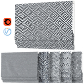 Roman Curtains 146 | Mcalister Textiles | Black + White Fabric