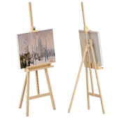 Wooden easel and painting