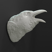 Голова ворона фарфоровая