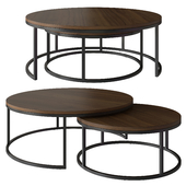 Bronx Oak Effect Round Coffee Nest of Table