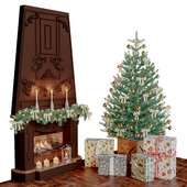 Christmas tree with fireplace