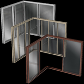 Раздвижные угловые витражные алюминиевые окна /  Sliding Corner Stained Glass Aluminum Windows