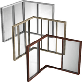 Раздвижные угловые витражные алюминиевые двери /  Sliding Corner Stained Glass Aluminum Doors