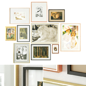 Paintings in color frames