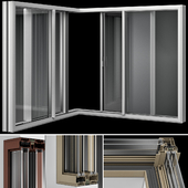 Раздвижные угловые витражные алюминиевые окна /  Sliding Corner Stained Glass Aluminum Windows