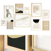 Set of posters with abstract painting