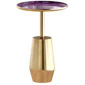 Side Table, Round Aluminum Purple and Gold - Olivia & May