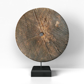 Old India Wood Wheel on Stand