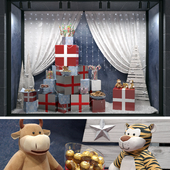 Showcase of New Year's sweets shop