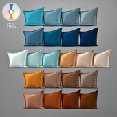 Pillows Silk Orange + Blue