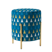 Baltimore pouf with print and velor