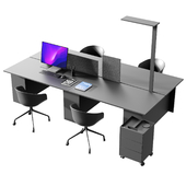 Gumpo Office table set ( corona 7+vray )