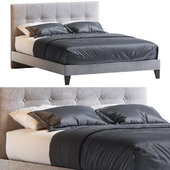 Furinno Laval Button Tufted Upholstered Platform Bed