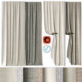 Curtains 136 | Kvadrat - Artic | SAMUEL & SONS - ATHINA EMBROIDERED BORDER