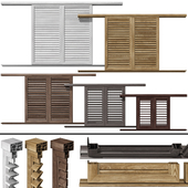 Деревянные Ставни и система ставней для окон и дверей /  Wooden shutter blind system for windows and doors