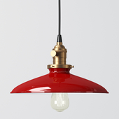 Industrial Style Red Porcelain Light