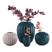 Vase Set with Artificial Plants 1