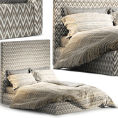 Double bed with high headboard SCREEN HIGH By MissoniHome