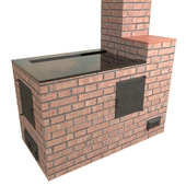 Heating and cooking brick oven for home