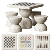 Outdoor table for chess, checkers, backgammon, ludo