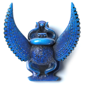 Scarab Beetle with Wings blue