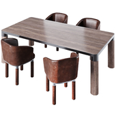 set Bold dining table, armchair by GHIDINI1961