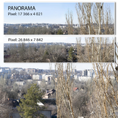 Spring panorama. View from the window