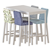 IKEA TOMMARYD Table And BERGMUND Bar stools