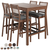 IKEA EKEDALEN bar table + 4 bar stools in different colors