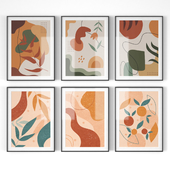 Abstract Plants and Organic Shapes Poster Set