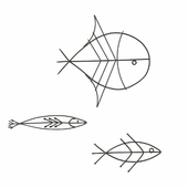 Lupinus: три рыбки из металлической проволоки