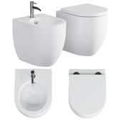 BACK TO WALL WC AND BIDET 48CM FLO KERASAN