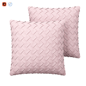 Faux Suede Cushion Lattice Weave Pink Tithonia