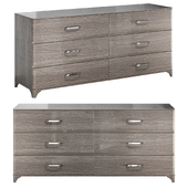 Chest of drawers low Camelgroup Maia Silver for 6 drawers