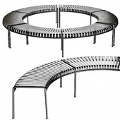 HAY PALISSADE PARK BENCH INCL. MIDDLE LEG