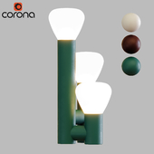 Minimalist Style 3-Light Brown/Green/White Table Lamp