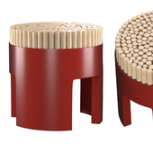 Red Chiquita Stool by Kenneth Cobonpue