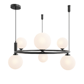 Pendant LIGHT AMILY MDM-3974/4 BK Italux metal LIGHT round HANGER glass balls balls black white