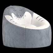 Kids' Character Bean Bag Shark Chair Gray - Pillowfort™