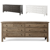 Farmhouse 6-Drawer Wide Dresser by pottery barn