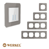 OM Glass frames for sockets and switches Elite Smoke Werkel